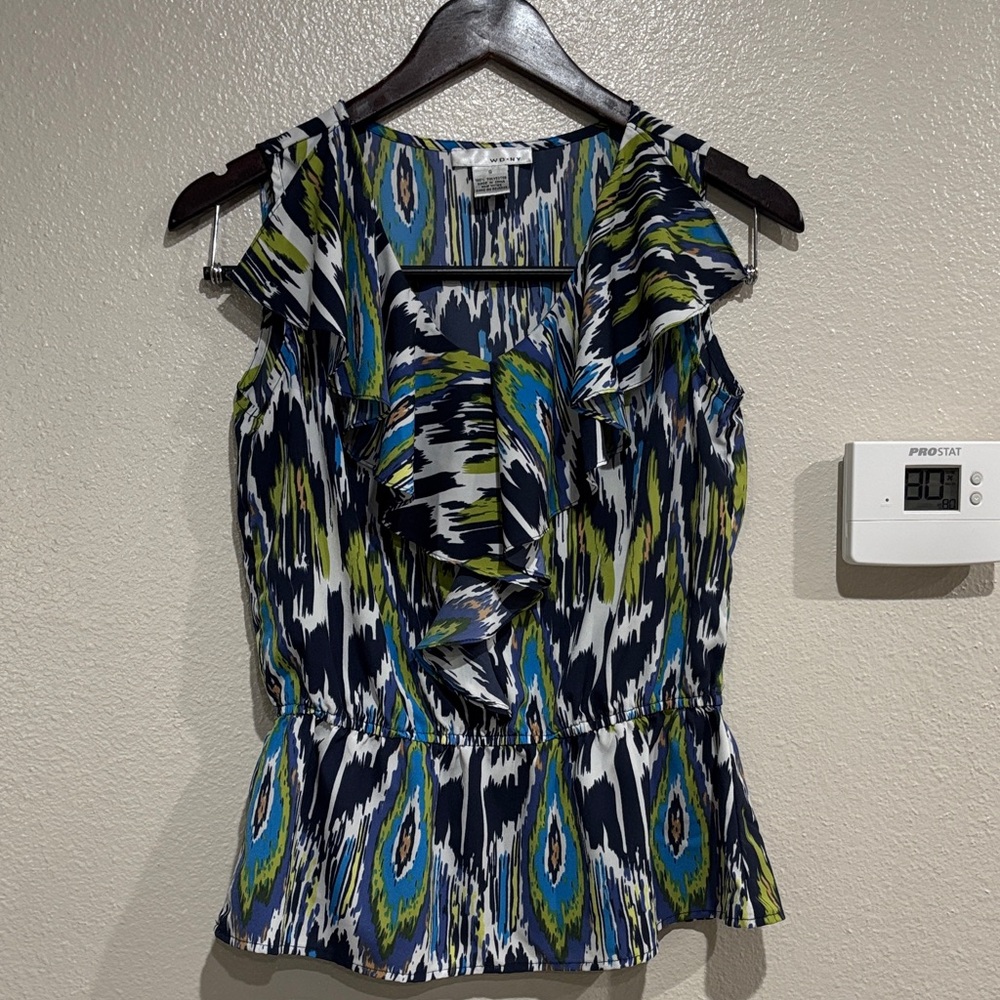 WD.NY Vibrant Blue and Green Blouse